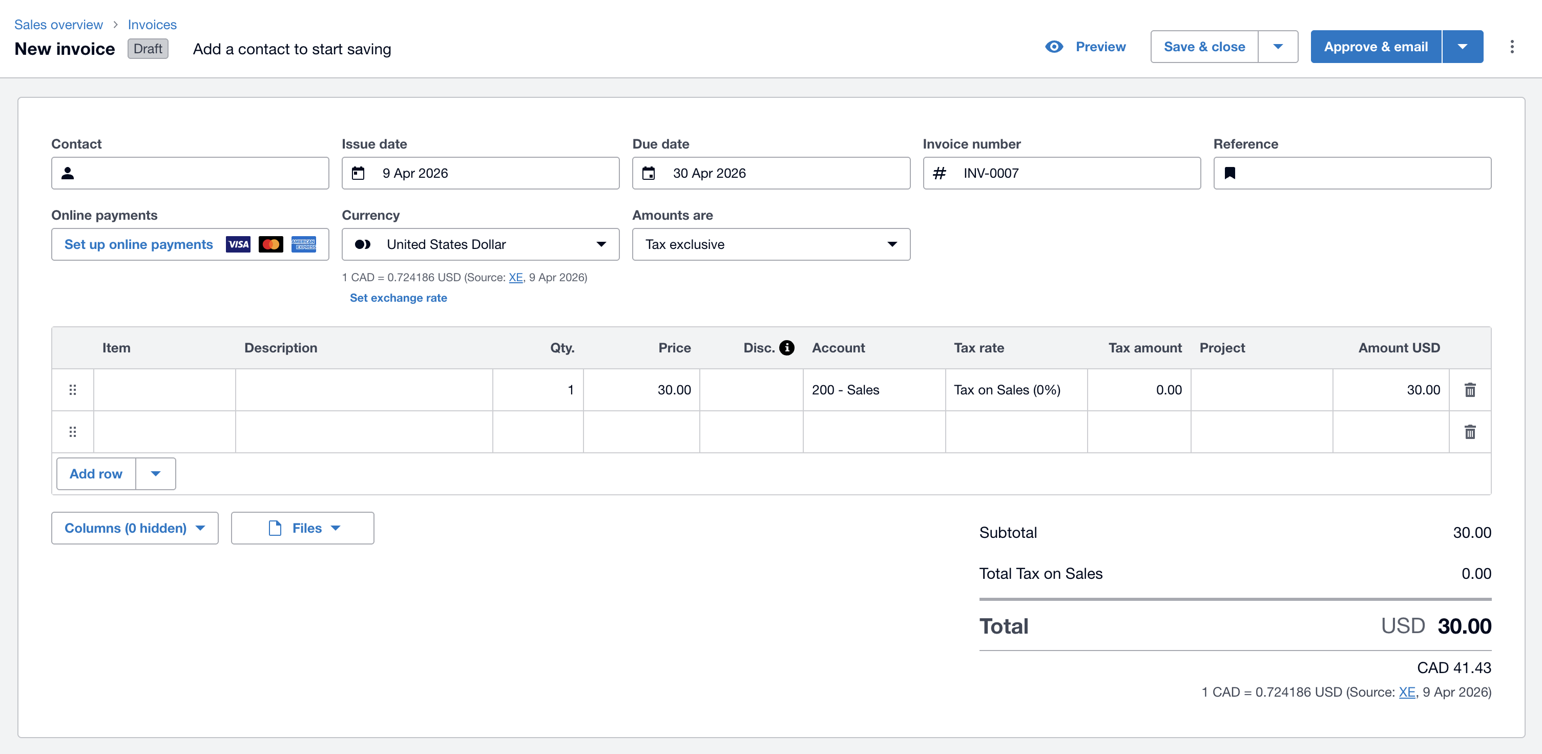 Invoice your customers as usual, from Xero.